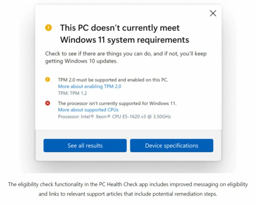نرم افزار PC Health Check به روز شده است