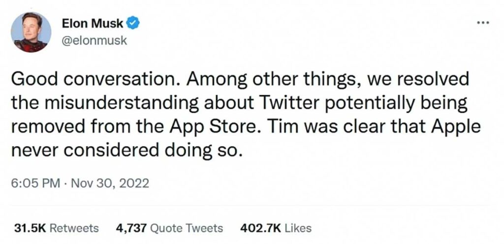 توییت ایلان ماسک درباره ملاقات با تیم کوک در دفتر مرکزی اپل