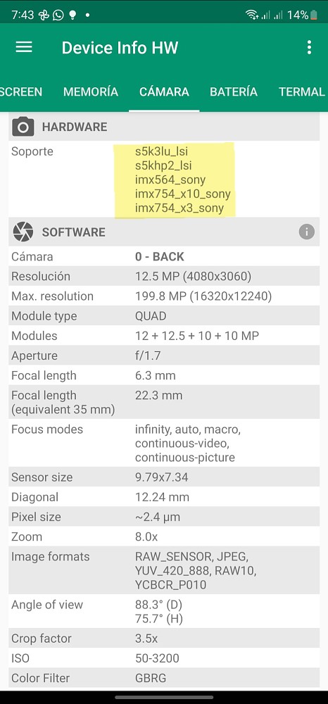 نوع سنسور دوربین Galaxy S23 Ultra