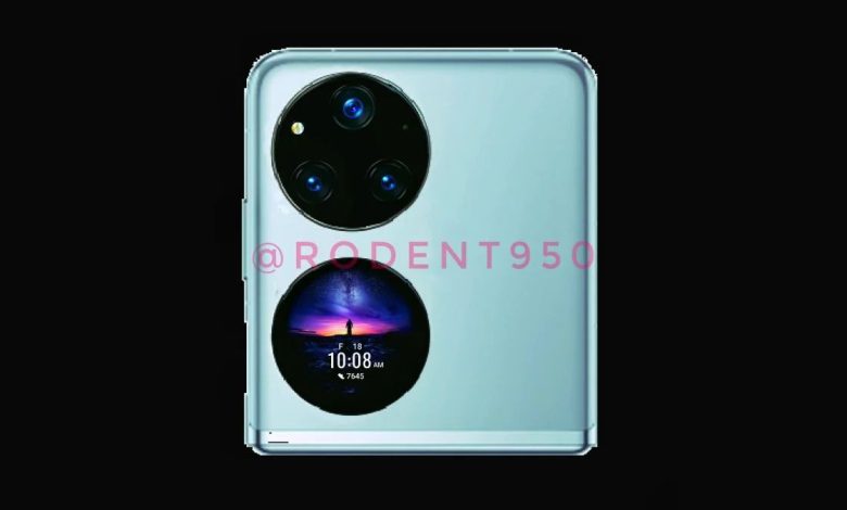 رندر گوشی تاشو هواوی Pocket S2 طراحی مشابه نسل قبل را نشان می‌دهد