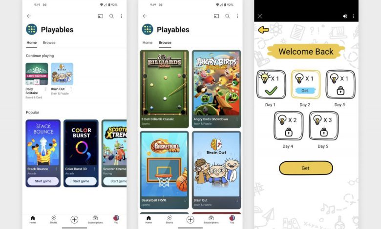 یوتوب بخش Playables را برای کاربران پریمیوم عرضه کرد: بازی آنلاین