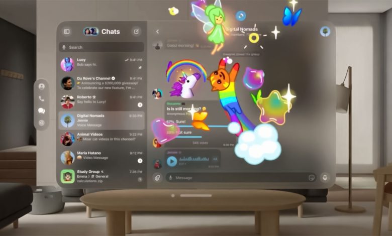 ویدئو طراحی تلگرام در هدست اپل ویژن پرو را تماشا کنید